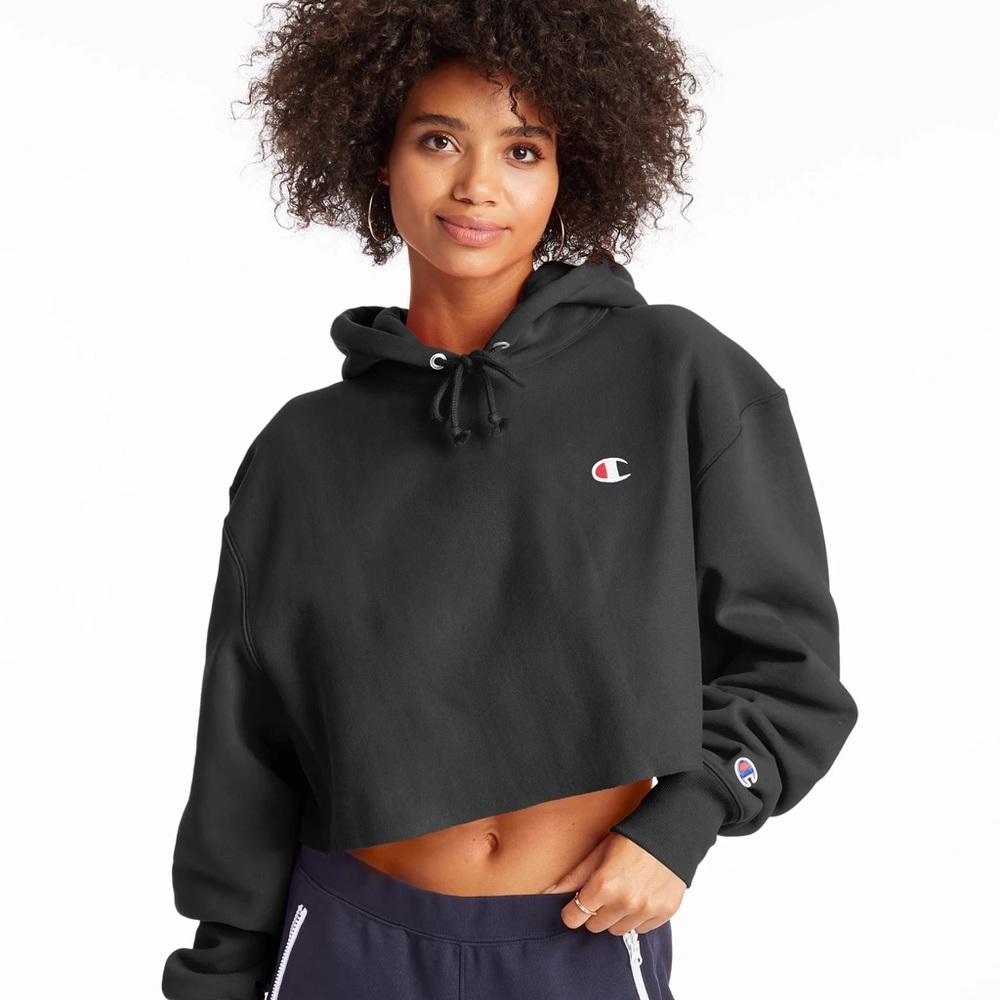 Womens Champion Reverse Weave Cropped Hoodie. Size Medium
